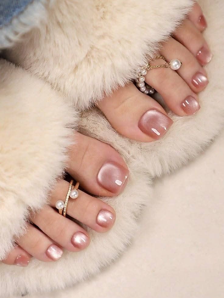 Soft American manicure featuring classic French tips with hand-painted blue floral accents and silver crystal embellishments, perfect for weddings and special events